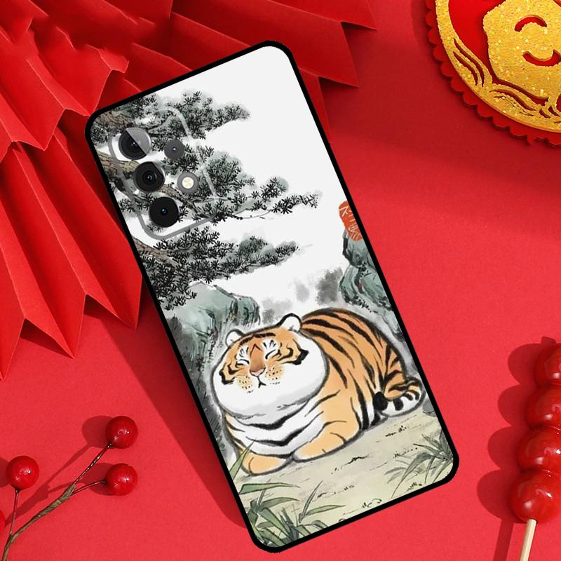 Cartoon Fat Tiger Case For Samsung Galaxy M55 M35 M15 M11 M12 M13 M14 M06 M16 M36 M56 M31 M53 M32 M52 M34 M54