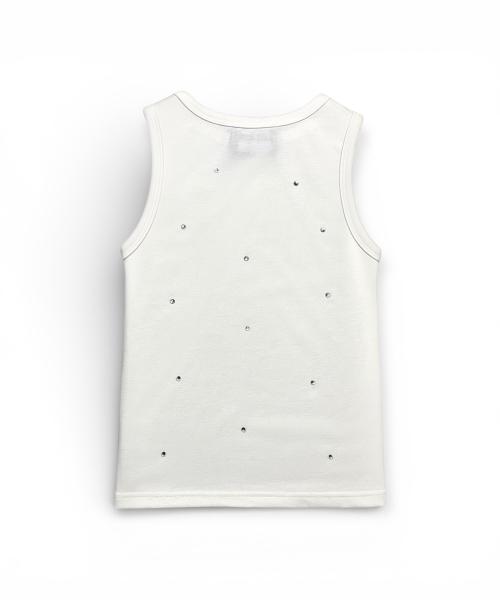 Bonseullipi Crystal Stud Tank Top (White)