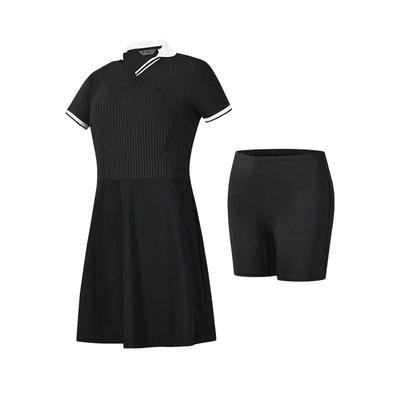 Golf Series Comfortable Casual Striped Short Sleeve Golf Shirt Women Tops A11W625334F-BK