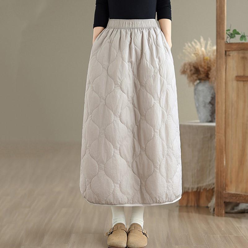 

Хлопковая подкладка большого размера Высокая талия винтажная весна осень зима повседневная свободная длинная женская юбка женская юбка XL абрикосовый