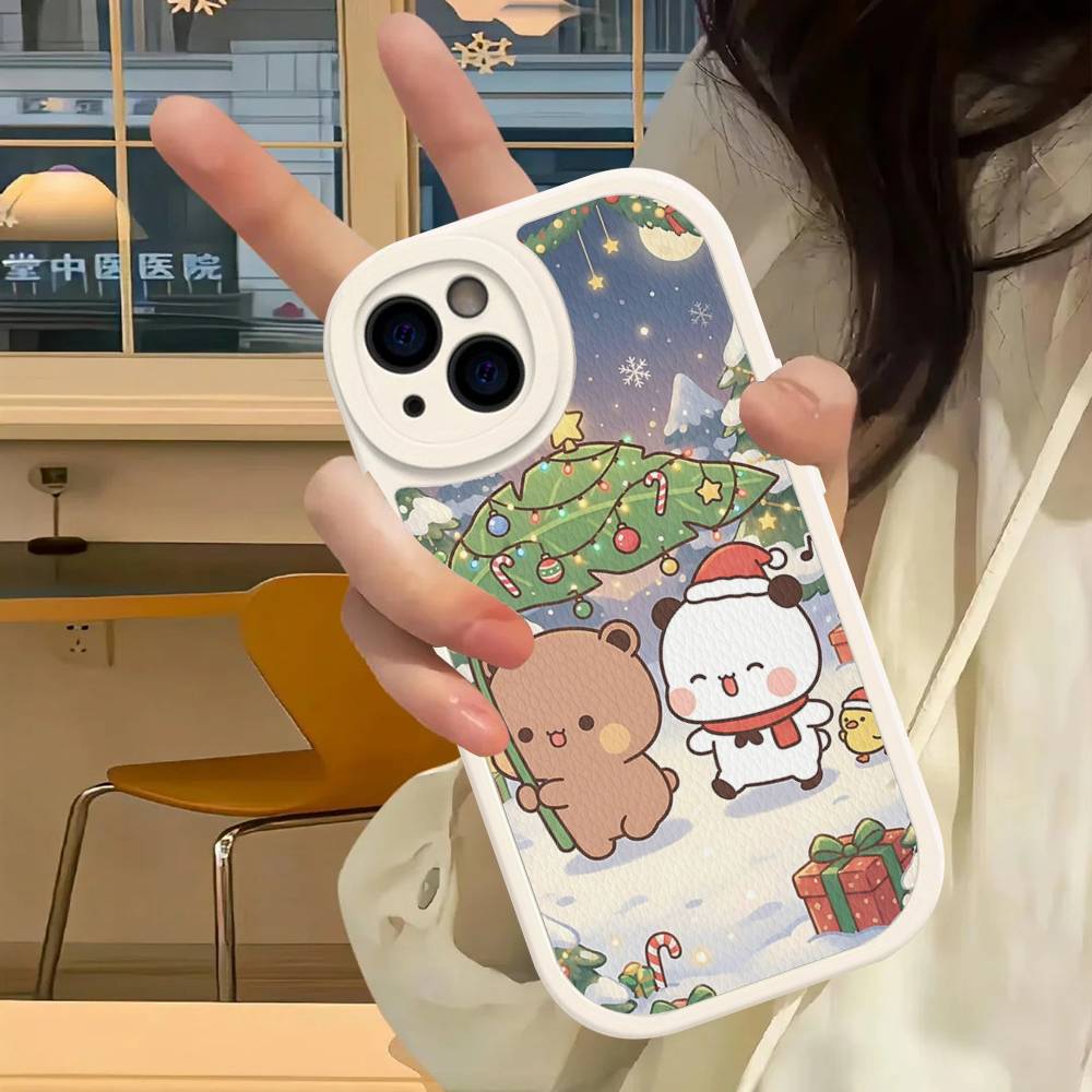 Cute Bubu Dudu PU Leather Phone Case For IPhone 16 15 14 13 12 11 Pro Max Plus Back Fundas