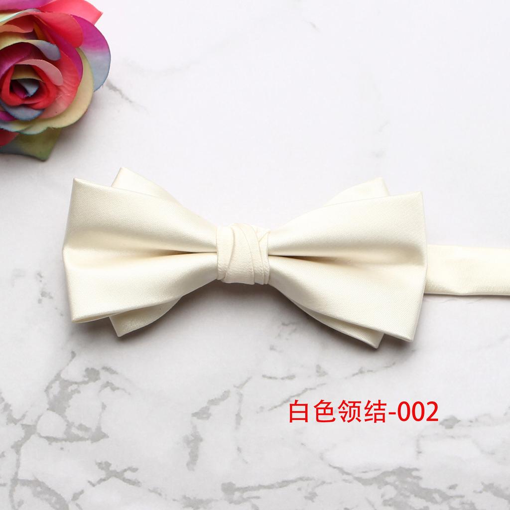 Solid Color Men'S Polyester Bow Tie, Multi-Color Wedding Groom Best Man Bow Tie Bow Flower