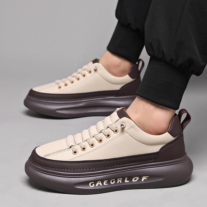 Neue Mode Herren Sneaker Komfort Leichtgewicht Lässige Lederschuhe Outdoor Skate Schuhe Dicke Sohle Herren Vulkanisierte Schuhe