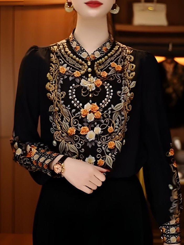 2025 Mode Schlankmachend Elegant Langärmlig Rundhals Oberteil