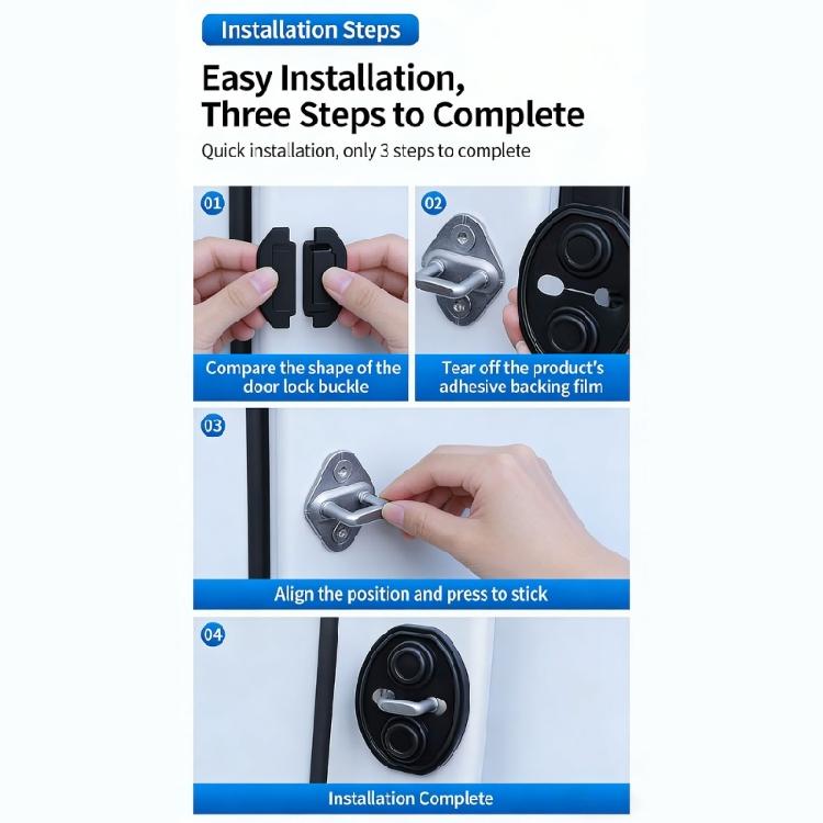 Pack of 4  Car Door Lock Silicone Pads Cushion Shock Minimize Sound Block Moisture Easy Installation for Automobiles