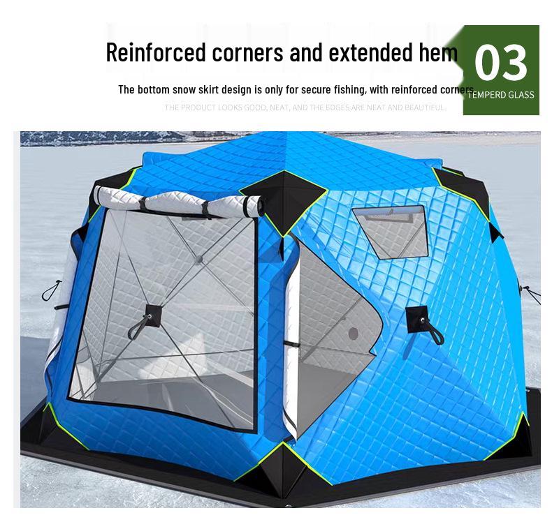 Thickened Cotton-Padded Winter Tent: Quilted, Windproof, and Warm for Extreme Cold Ice Fishing and Camping