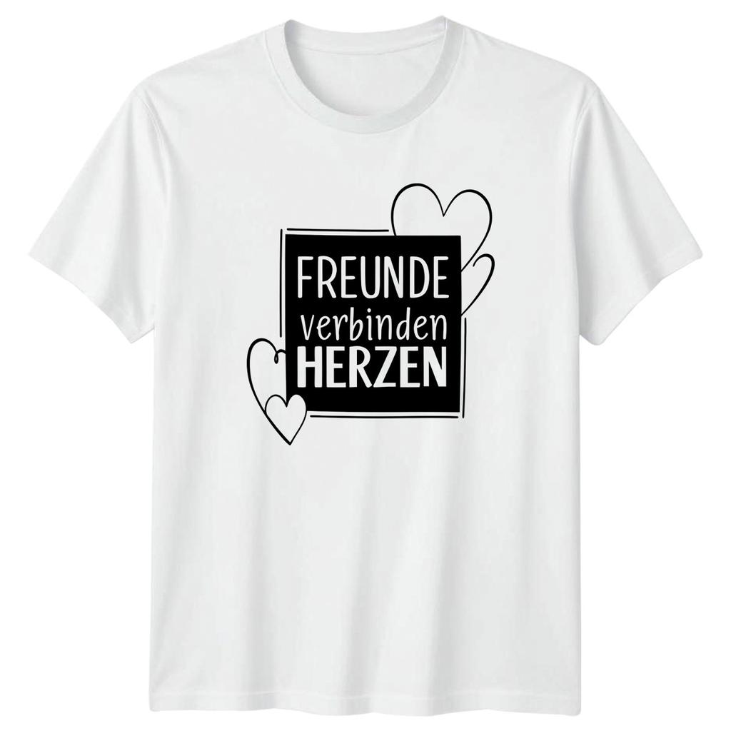 Freunde Verbinden Herzen TShirt GerUnisex Quote Friendship Gift For Him And Her