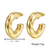 Stainless Steel Chunky Hoop Earrings for Women Teen 18K Gold Plated Hypoallergenic Thick Huggie Hoop Jewelry for Christmas Gifts