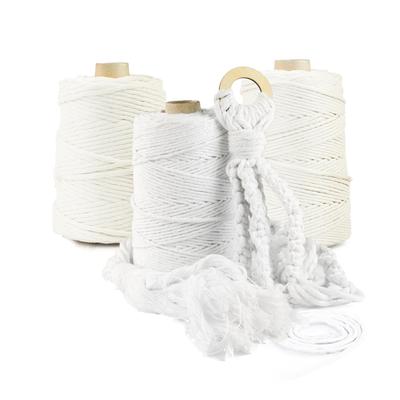 DQPP | Premium MACRAMEE GARN | 100m | 5mm | Beige | 100% Baumwolle | Kordel Natur | Baumwollgarn Baumwollseil | DIY Handwork Decoration