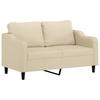 2 Piece Sofa Set with Cushions Cream Fabric