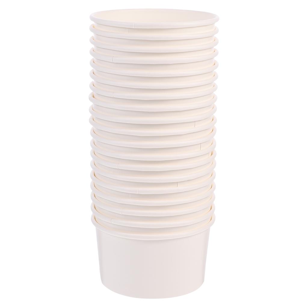 100 Pcs Ice Cream Cups Paper Dessert Container Soup Bowl Cake Jelly Pudding Snack