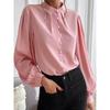 Long-Sleeve Single-Row Button Loose Top Long Sleeves Single Row Button Loose Tops