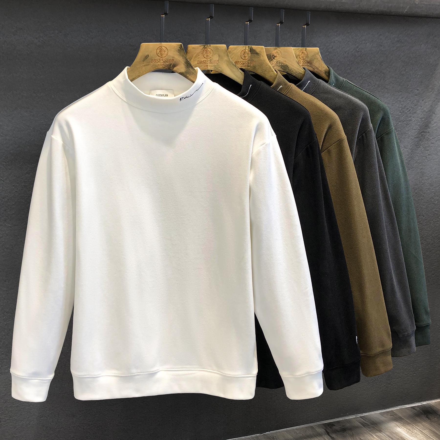 

Men s Double-Sided Velvet Sweatshirt, Semi-High Neck, Warm, Solid Color, Long-Sleeve, High Quality, for Autumn and Winter M (90-105 jin)
