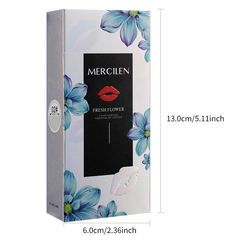 MERCILEN Flower Crystal Clear Essential Oil Temperature Changing Lip Balm Moisturizing Jelly Lip Balm Non-Stick Cup Color Changing Lipstick