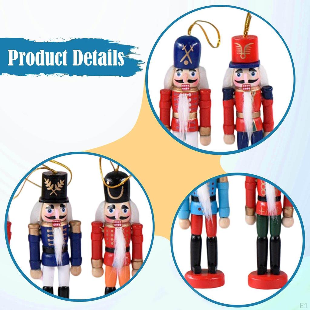 6 Pieces Christmas Nutcracker Ornaments Decorative Statues 5 Inch Figures Decor