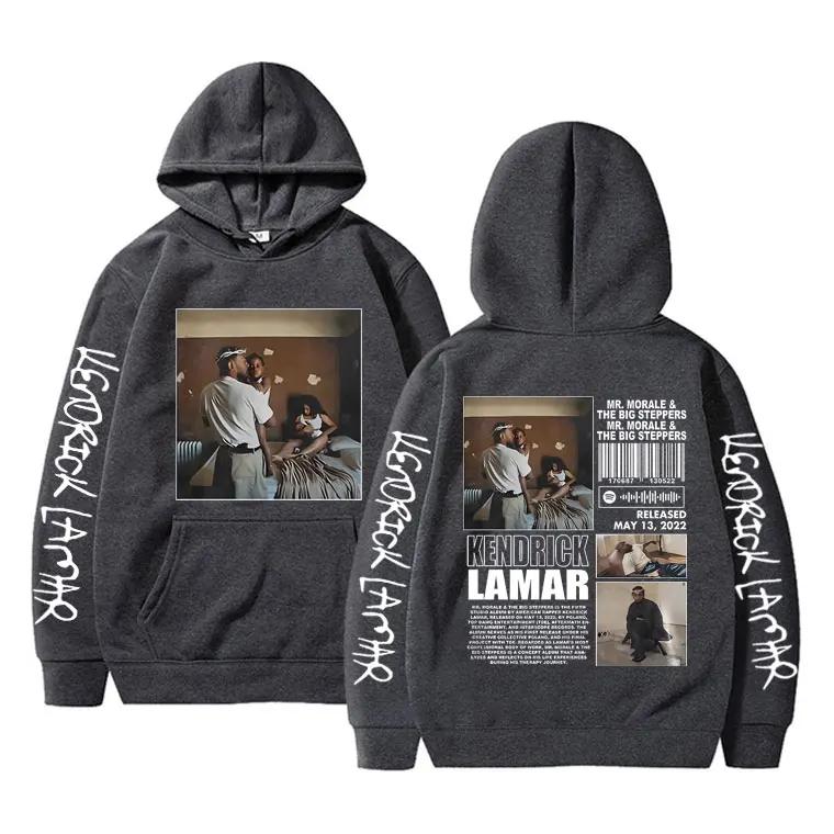 Rapper Kendrick Lamar Graphic Hoodie Album Mr Morale & The Big Steppers Print Sweatshirts Men Women Trend Hip Hop Loose Hoodies