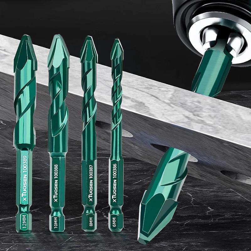 High-Hardness Skew Head Professional Eccentric Drill Bits for Tiles/ Glass/Metal/Wood Drilling Tools 6-12mm Drill Bits Set