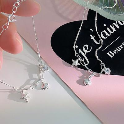 Summer Shell Starfish Suit Women's Fashion Personality Ins Style Ocean Bracelet Clavicle Chain