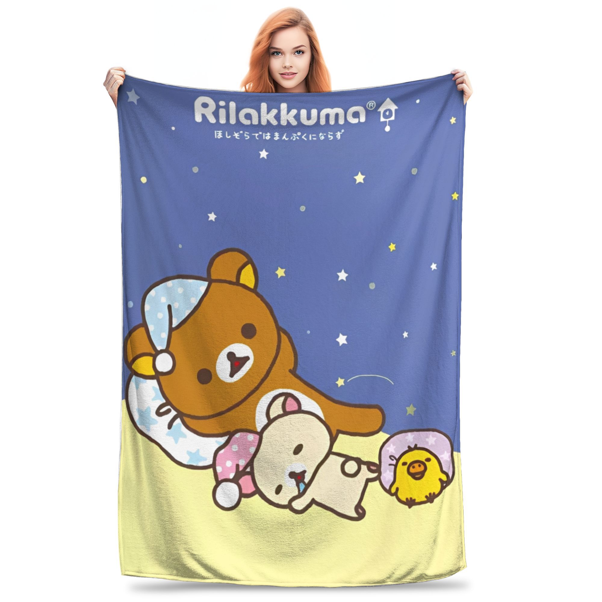 

Rilakkuma Blanket Multiple Sizes Super Soft Cozy Throw Blankets for Sofa Couch and Bed 130x150cm