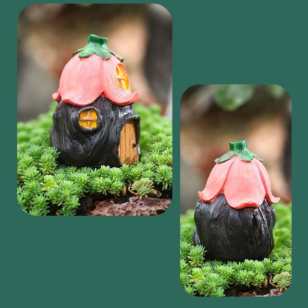 Garden Mushroom Outdoor Resin Decoration Mushroom Flower Pinecone House Mushroom Figurines