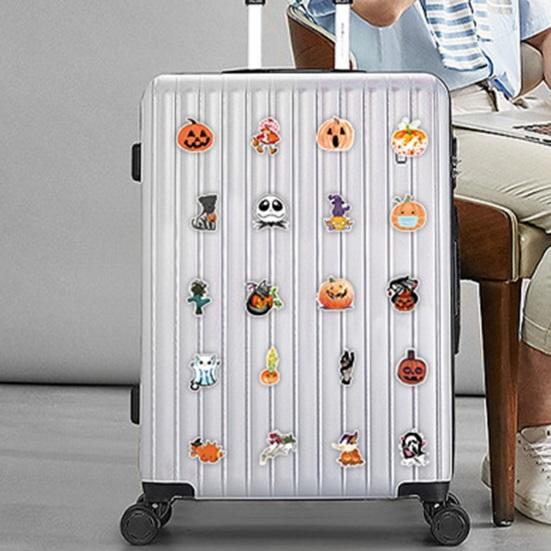 50Pcs Halloween Cartoon Stickers Various Pumpkin Witch Skull Ghost Funny Decals Waterproof PVC Adhesive Halloween DIY Decoration Stickers for