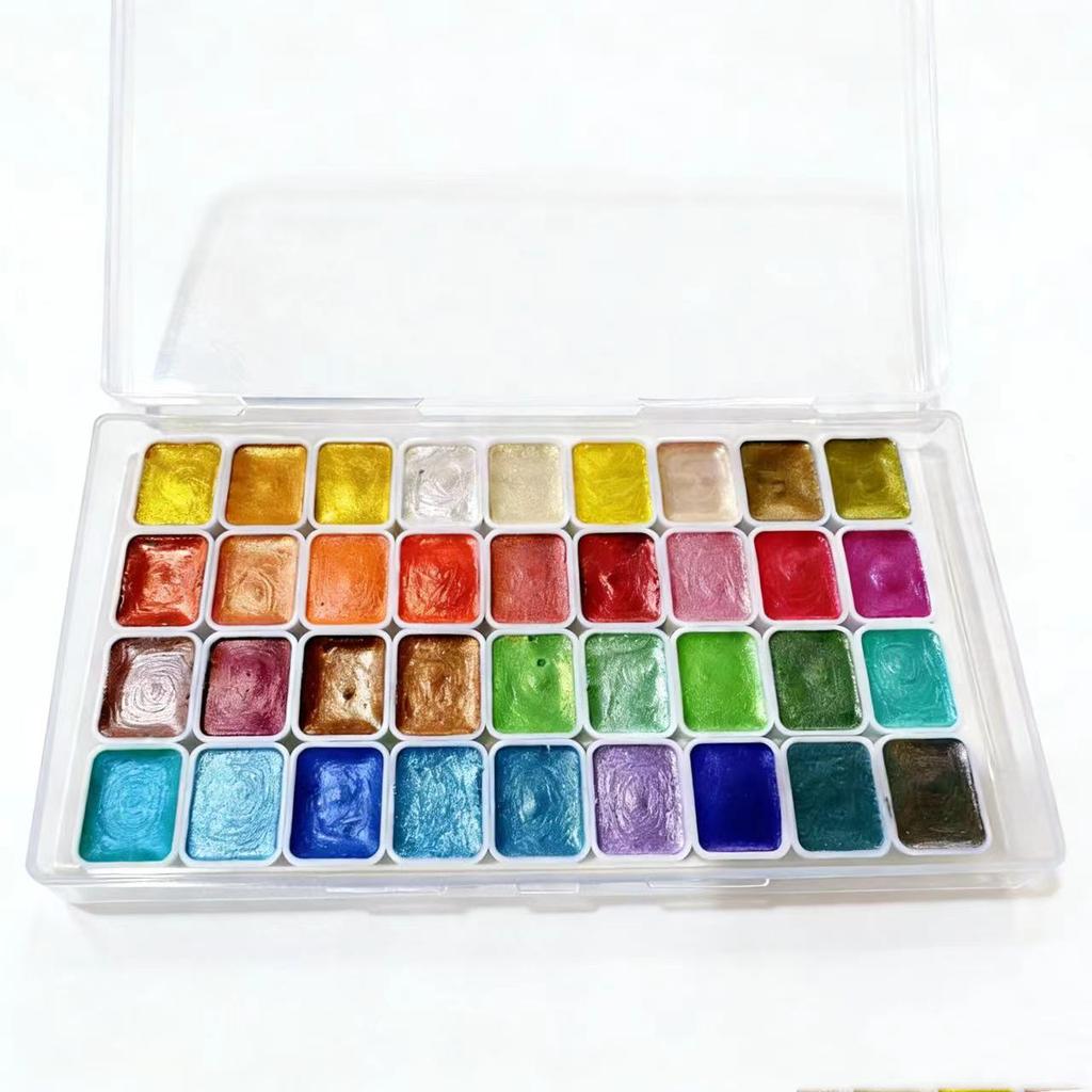 Metallic Watercolor Paint Set-Portable,Lightweight, High Solid Pigment, Starry Shades - Ideal for Artists, Perfect Holiday Gift
