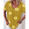 vintage women floral print t shirt short sleeve v neck tops comfortable t-shirts