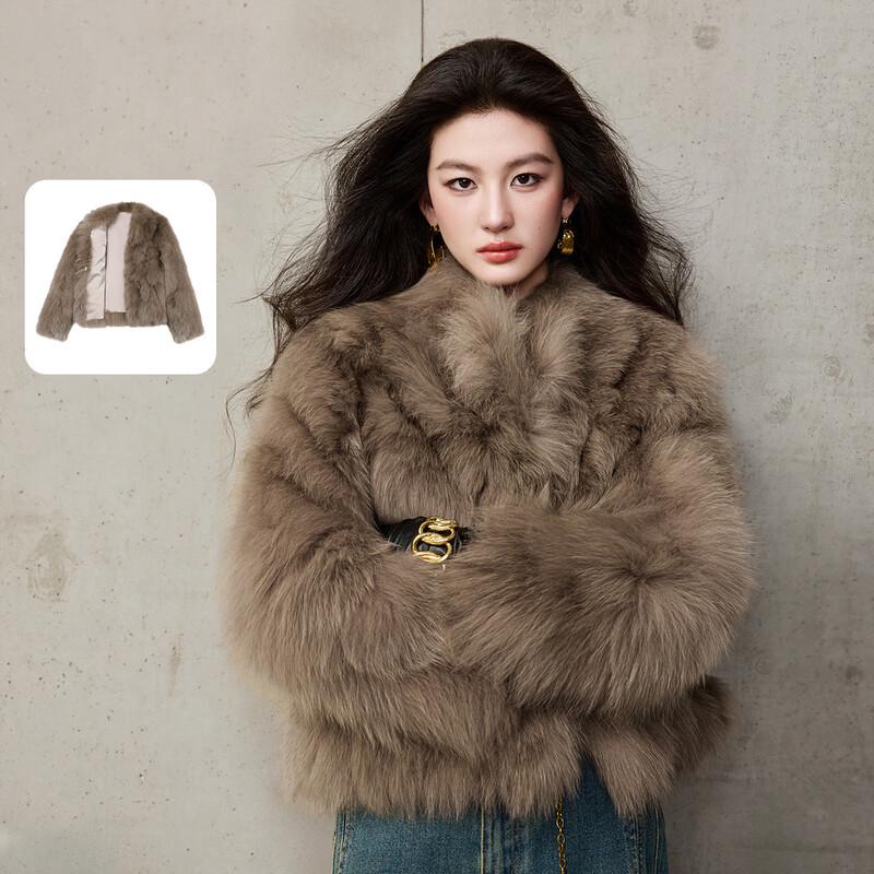 Bailuyu V-Neck Fox Fur Short Winter Jacket