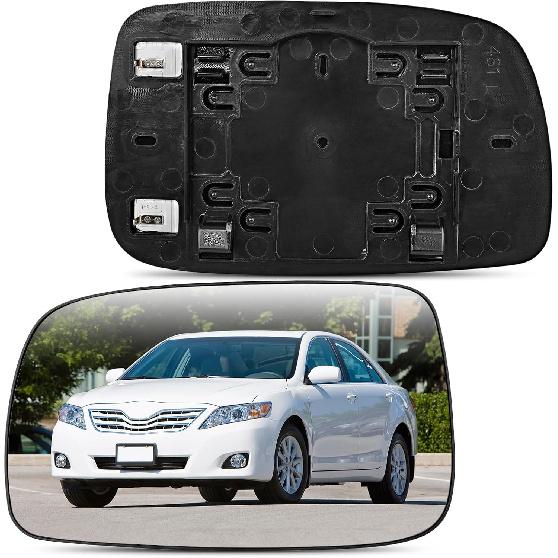 

TOP-MAX Passenger Side Mirror Glass Replacement for Toyota Camry 2007 2008 2009 2010 2011(1st digit of VIN is a 1,4 or 5 made in USA Only), Right Driver Side