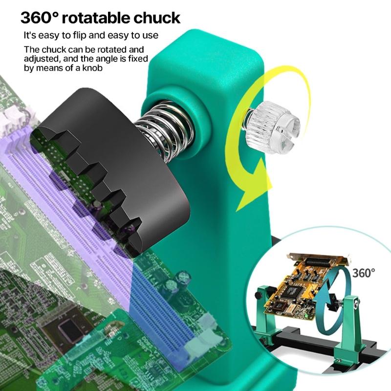 Adjustable PCB Holder Circuit Board Holder Tool for Circuit Board Soldering Desoldering,360 Degree Rotations