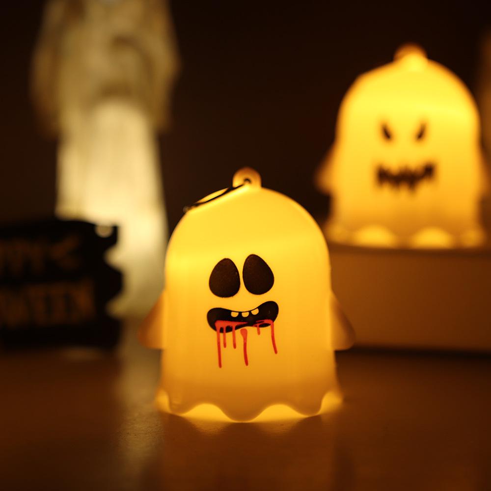 Halloween Ghost Night Light: Cute Trick-or-Treater Party Props with Electronic Candle Decor.