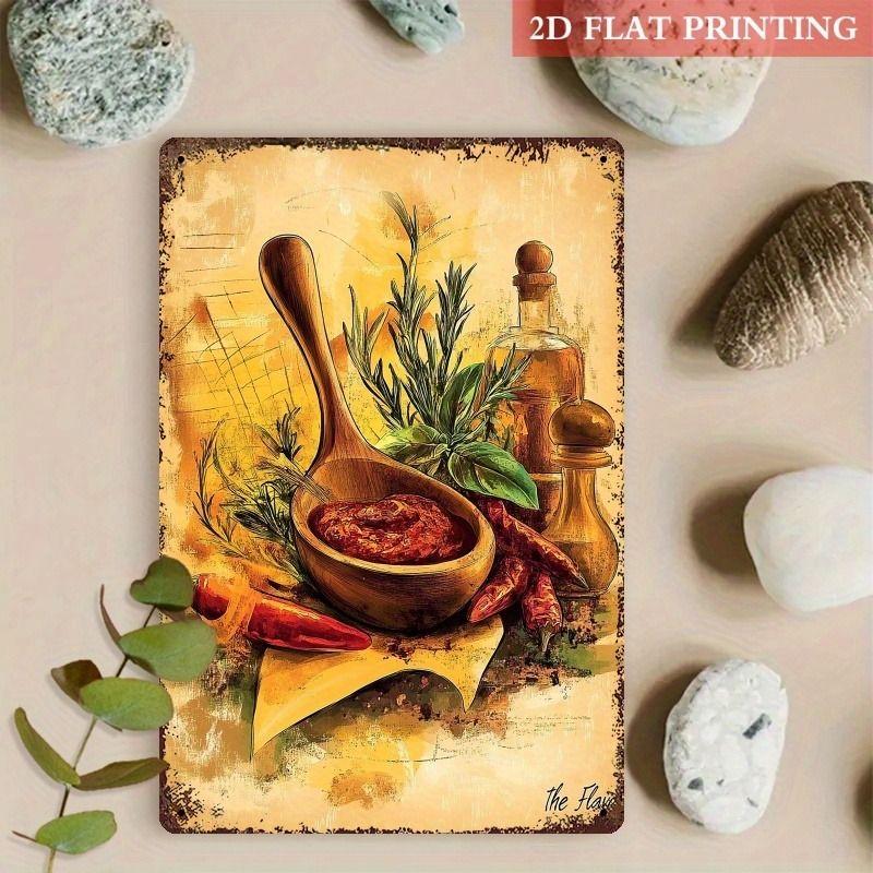 Retro Metal Tin Sign Spices Kitchen Bar Cafe Restaurant Wall Art Decor