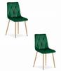 Libra Chair - Dark Green Velvet / Wood-Colored Legs X 2