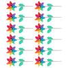 12 Pcs Colorful Windmill Toy Kids Pinwheels Handheld Garden Decorative Stakes Wind Spinners Outdoor Garden Supplies