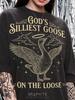 God's Silliest Goose On The Loose Angel Halo Comfort Colors® Tshirt, Funny Meme Sarcastic Humor Farm Animal Vintage Bootleg Bird Lover Tee