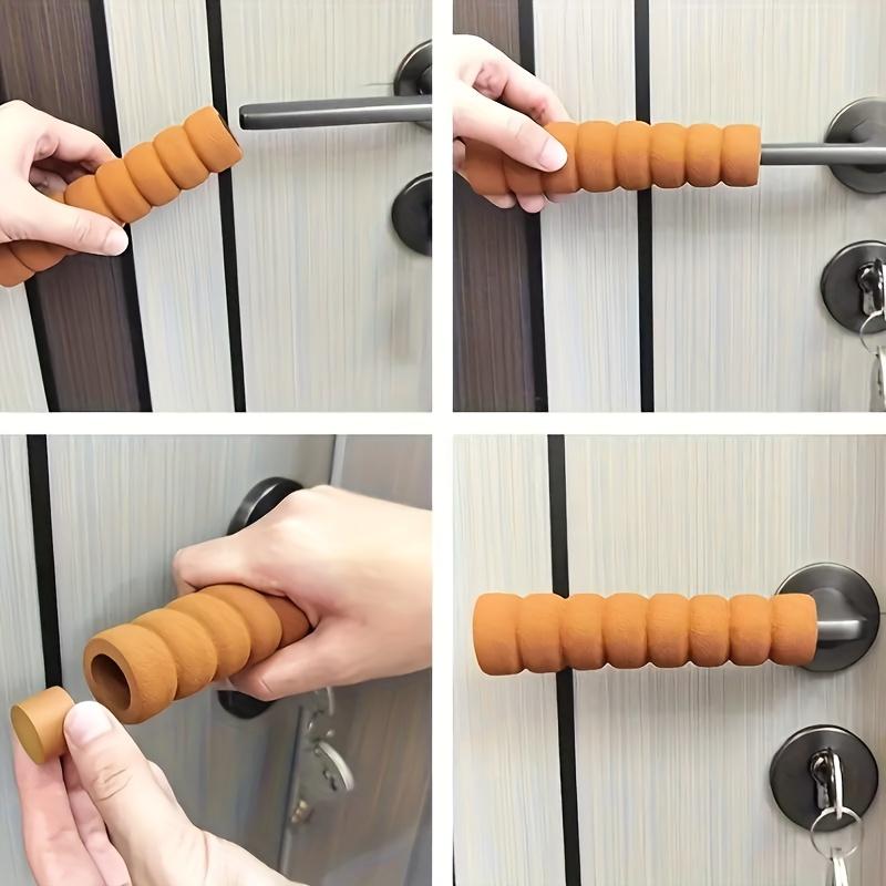 1pc Anti-slip Door Handle Protector, Anti-static, Anti-collision, Thick Spiral, Door Knob Cover,easy To Install Home Improvement