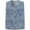 Gilet en jean rétro pour femme