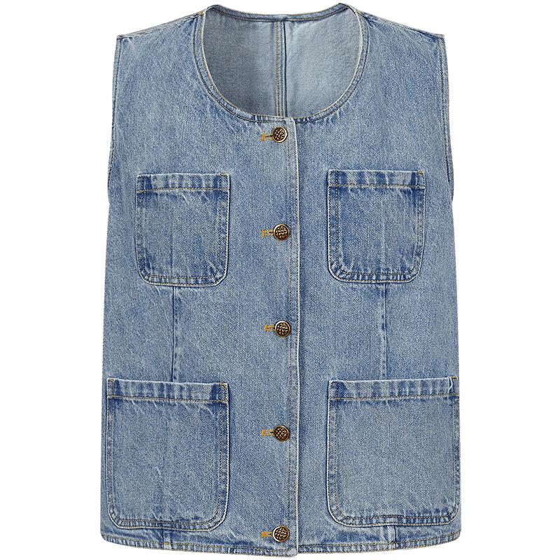 Women s Retro Denim Vest L