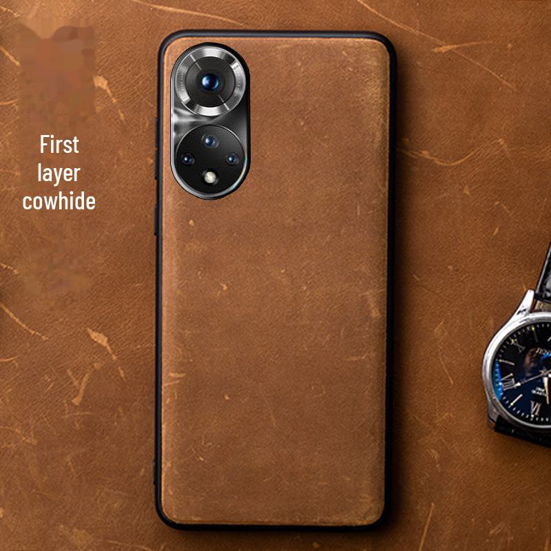 Premium Genuine Leather Protective Case for Honor 50 Series.