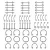 8/14/16/60Pcs Unisex Stainless Steel Lip Nail Eyebrow Stud Nose Ring Piercing Mixed Set