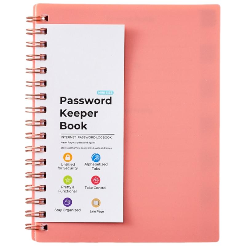 A6 Spirals Notebook Password Book Address Book with Alphabets Index Diary Writing Pad Office School Supplies for Home