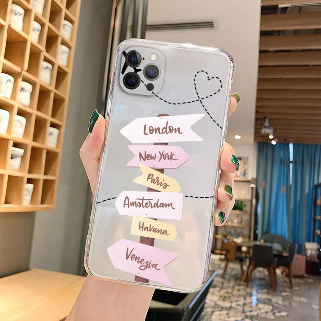 World Map Travel Couple Phone Cover For iPhone 15 14 13 12 11 Pro Max Mini XS XR X 7 8 Plus Cover Shell Silicone Paired Fundas