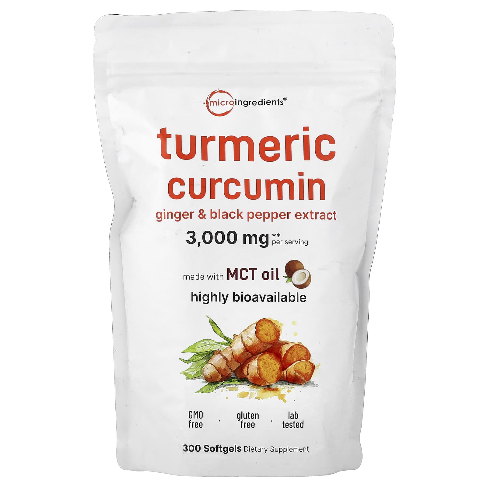 

Micro Ingredients, Turmeric Curcumin, 300 Softgels