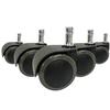 Castors - Hjh OFFICE - 5x ROLO EASY 10mm/50mm - Black - Metal, Plastic