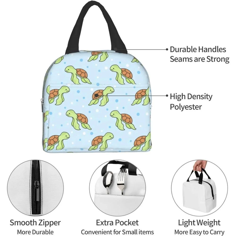 Cute Turtle Thermal Lunch Bag Travel Picnic Bento Cooler Reusable Tote Work Insulated Container Bags for Women Men Boys Girls