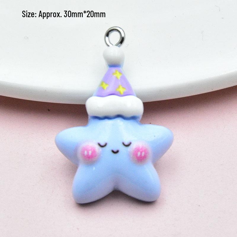 Cartoon Cloud & Rainbow Keychain Pendant - Cute Resin Glossy Jewelry Accessory