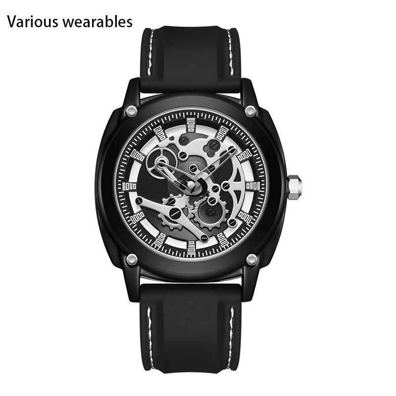 

Электронные кварцевые модные трендовые силиконовые крутые мужские часы для отдыха на открытом воздухе водонепроницаемые противоударные часы