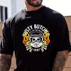MotorradTshirt RustyButcher Biker Amerikanischer Vintage Ride Westküste Kurzarm Baumwolle Tshirt