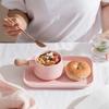 Japanese Breakfast Plate Creative One Person Food Ceramic Bowl Plate Household Handle Bowl Sweet Bowl Western Plate Tableware Set