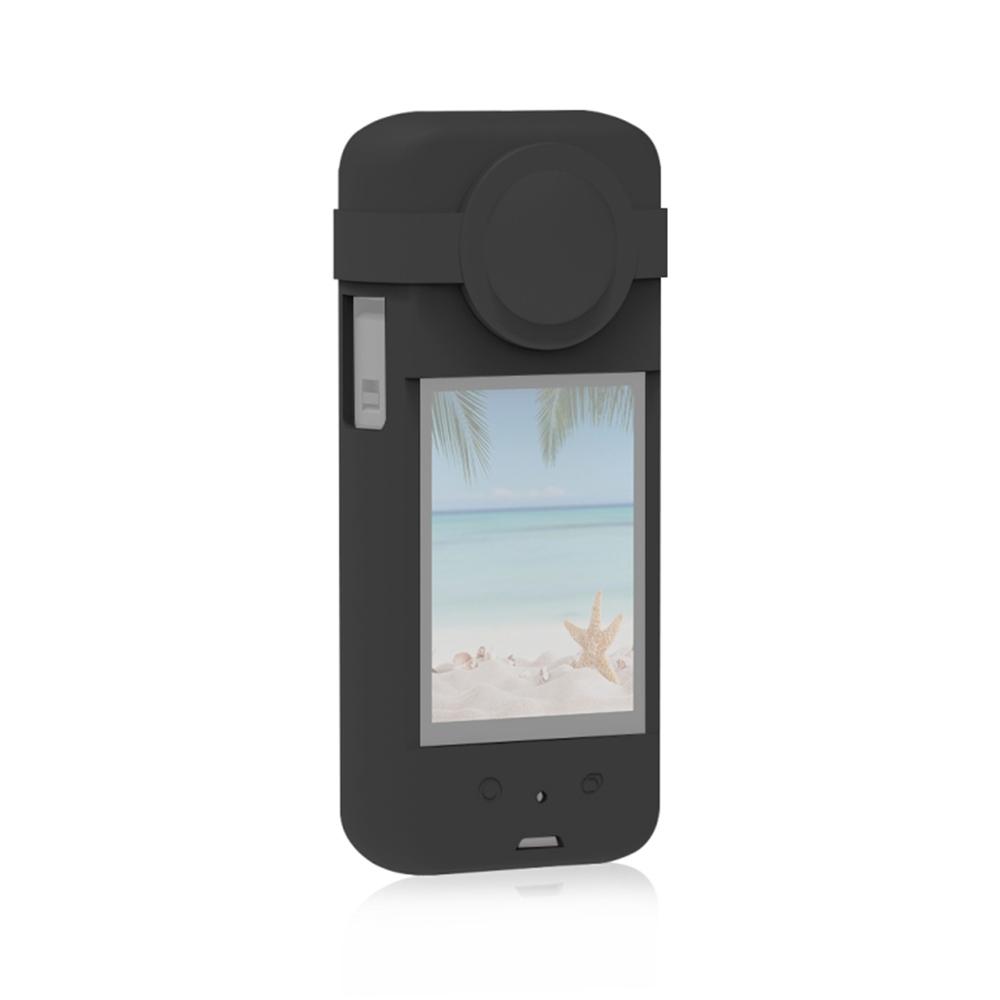 Panorama Camera Silicone Protective Case Cover with Lens Cap Shock Proof Compatible with Insta360 X3 Camera Accessories